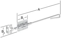 VORMANN Bolzenstangenriegel Stahl blau verzinkt Länge 400 mm Breite 100 mm Bolzen-Ø 16 mm