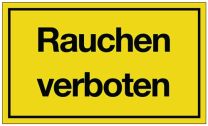 JeCo Hinweiszeichen Rauchen verboten L250xB150mm gelb schwarz Ku.