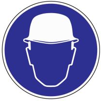 JeCo Gebotszeichen Kopfschutz benutzen D.200mm Kunststoffschild blau/weiß