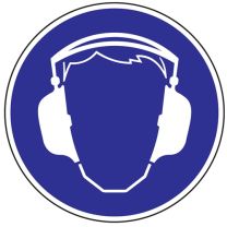JeCo Gebotszeichen Gehörschutz benutzen D.200mm Kunststoffschild blau/weiß