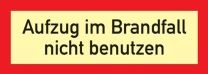 JeCo Brandschutzzeichen DIN 4066 L297xB105mm Aufzug im Brandfall n.benutzen Ku.