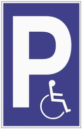 JeCo Parkplatzbeschilderung Parken f.Behinderte L250xB400mm Ku.blau/weiß