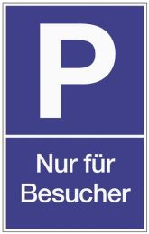 JeCo Parkplatzbeschilderung Parken f.Besucher L250xB400mm Ku.blau/weiß