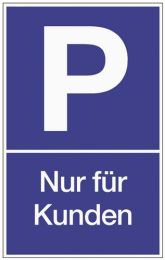 JeCo Parkplatzbeschilderung Parken f.Kunden L250xB400mm Ku.blau/weiß