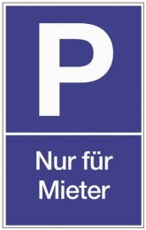JeCo Parkplatzbeschilderung Parken f.Mieter L250xB400mm Ku.blau/weiß