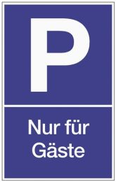 JeCo Parkplatzbeschilderung Parken f.Gäste L250xB400mm Ku.blau/weiß