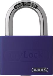 ABUS Zylindervorhangschloss T65AL/40 lila Lock-Tag Schlosskörperbreite 43 mm Aluminium verschiedenschließend