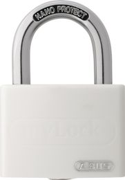 ABUS Zylindervorhangschloss T65AL/40 weiß gl. Schlosskörperbreite 43 mm Aluminium gleichschließend