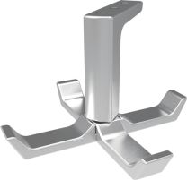 HERMETA Decken-Mantelhaken 0201 vierfach Ausladung 83 mm Aluminium silberfarbig eloxiert Höhe 55 mm