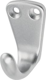 HERMETA Handtuchhaken 0553 1 Haken Höhe 37 mm Aluminium silberfarbig eloxiert Ausladung 33 mm