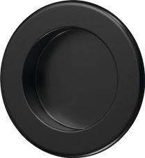 HERMETA Muschelgriff Aluminium schwarz pulverbeschichtet rund Einlass-Ø 50 mm