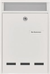 BURG-WÄCHTER Briefkasten Wismar 771 W Höhe 315 mm Breite 215 mm Tiefe 75 mm weiß Stahl DIN B5