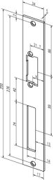ASSA ABLOY Flachschließblech 94A Edelstahl matt käntig Breite 34 x Länge 250 mm DIN links / rechts
