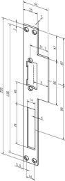 ASSA ABLOY Lappenschließblech 14C käntig Breite 44 x Länge 250 mm DIN links / rechts