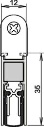 ATHMER Türdichtung Doppeldicht® M-12/35 1-393 2-seitig Länge 833 mm Aluminium silberfarben eloxiert grau Holztüren links/rechts