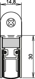 ATHMER Türdichtung Schall-Ex® DUO L-15 WS 1-382 2-seitig Länge 833 mm Aluminium silberfarben eloxiert grau Holztüren links/rechts