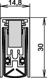 ATHMER Türdichtung Schall-Ex® L-15/30 WS 1-880 1-seitig Länge 833 mm Aluminium silberfarben eloxiert grau Holztüren links/rechts