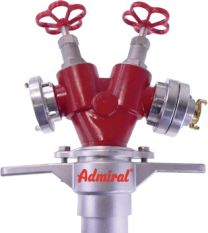 ADMIRAL Hydrantenstandrohr STORZ Aluminium DN 80 1xC-Abg./1xAbg.Schnellkupplung/2 Ventile