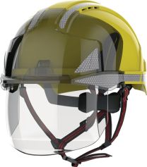 JSP Industriekletterhelm EVO® VISTAshield® Dualswitch gelb/rauch ABS EN 397, EN 50365, EN 12492