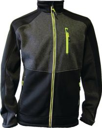 TERRAX Strickfleecejacke Gr.M dunkelgrün/schwarz/lime