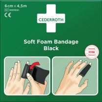 CEDERROTH Soft Foam Bandage selbsthaftend elastisch,schwarz Rl.6cmx4,5m