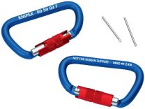 KNIPEX Materialkarabiner L.81mm m.Schraubverschluss blau besch.