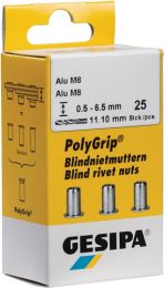 GESIPA Blindnietmutter PolyGrip® Nietschaft dxl 11x20mm M8 VA A2 25 St.