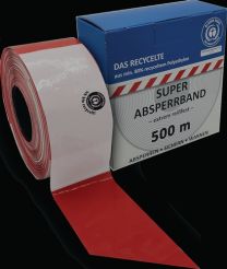 KELMAPLAST Absperrband L.500m B.80mm rot/weiß geblockt,recycelt 500m/Karton
