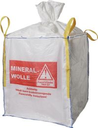 JeCo Transportsack Big Bag L.900mm B.900mm H.1100mm Trgf.150kg Aufdruck:Mineralwolle
