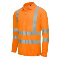 NITRAS MOTION TEX VIZ, Warnschutz-Langarm-Poloshirt, EN ISO 20471 - Gr. XS - 6XL - Farbe: neonorange - 1 Stück