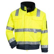 NITRAS MOTION TEX VIZ PLUS, Warnschutz-Pilotenjacke, neongelb / blau, EN ISO 20471, EN 343