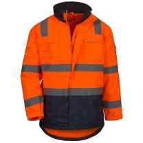 NITRAS MOTION TEX VIZ, Warnschutz-Parka, neonorange / blau, EN ISO 20471, EN 343
