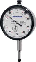 PROMAT Messuhr DIN878 10mm Abl.0,01mm m.Stoßschutz