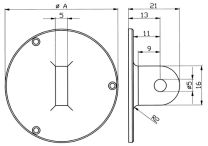 KÄFER Ösenrückwand f.Außenring-D.58mm z.Messuhren