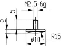 KÄFER Messeins.D.10mm gewölbt R.15 M2,5 STA z.Messuhren