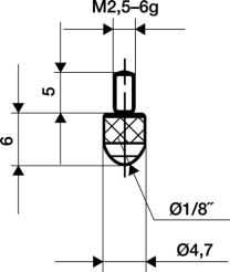 KÄFER Messeins.D.3mm L.6mm KGL M2,5 Ku.z.Messuhren