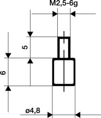 KÄFER Messeins.D.4,8mm plan M2,5 STA z.Messuhren