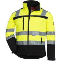 NITRAS MOTION TEX VIZ, Warnschutz-Softshelljacke, neongelb / schwarz, EN ISO 20471