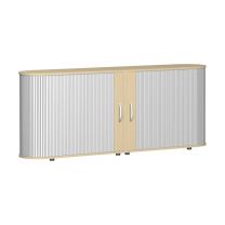 Rollladenschrank, BxTxH 2000x400x830 mm, 2 OH, 1 Boden, Justierfüße, Korpus/Rollladen ahorn/silber