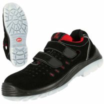 NITRAS EASY STEP SA, S1P Sicherheitssandalen, widerstandsfähiges Veloursleder, schwarz, widerstandsfähige und nicht kreidende PU / TPU-Laufsohle, schwarz / transparent, EN ISO 20345, DGUV Regel 112-191 - Gr. 35 - 50 1 Paar