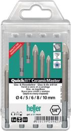 HELLER Bohrersatz QuickBit® Ceramik Master 5-tlg.D.4,5,6,8,10mm Schaft 6 kant