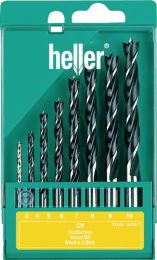 HELLER CV Holzspiralbohrersatz 8tlg.D.3,4,5,6,7,8,9,10mm CV-Stahl