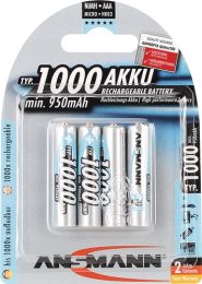ANSMANN Akkuzelle 1,2 V 1000 mAh R03-AAA-Micro HR03 4 4St./Blister