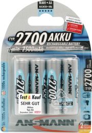 ANSMANN Akkuzelle 1,2 V 2700 mAh R6-AA-Mignon HR6 4 4St./Blister