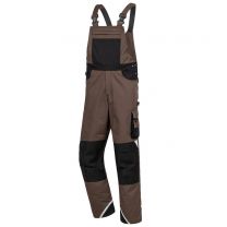 NITRAS MOTION TEX PLUS, Latzhose, braun/schwarz, STANDARD 100 by OEKO-TEX®