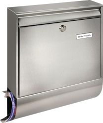 BURG-WÄCHTER Briefkasten Borkum-Set 38770 Ni Höhe 422 mm Breite 362 mm Tiefe 100 mm Edelstahl DIN C4