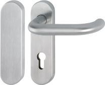 HOPPE Feuerschutzgarnitur Paris FS-E138/353KH Edelstahl F69 -/D für Türstärke 40-65 mm PZ / blind abgerundet DIN links / rechts