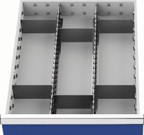 JeCo Schubladenunterteilungsmaterial Front-H.150mm 2Längs-/6Querteiler Schubl-B.450mm