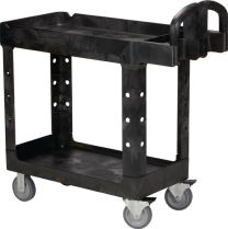 RUBBERMAID Tischwagen 2 Ladeflächen L770xB420mm schwarz Trgf.226kg Holme/Ladefläche PP