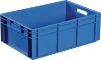 PROMAT Transportstapelbehälter L600xB400xH420mm blau PP Durchfassgriff Seitenwände geschlossen